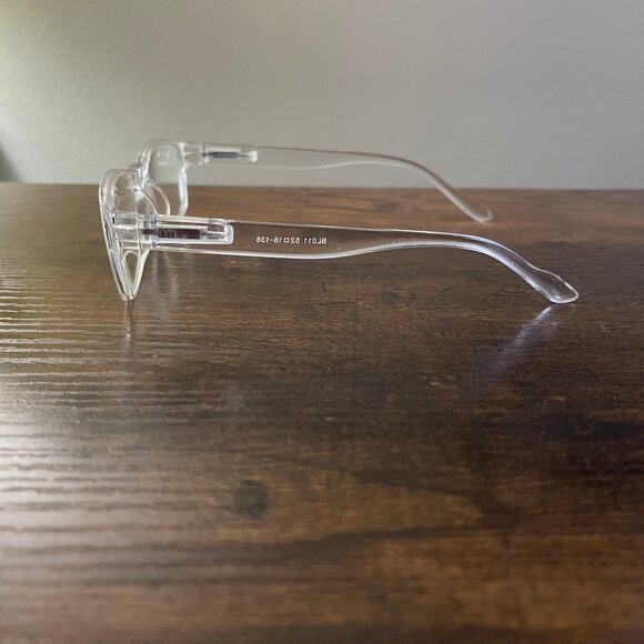 Men's Clear Rectangular Eyeglass Frames Only Transparent Modern Fashion Glasses - Picture 2 of 7